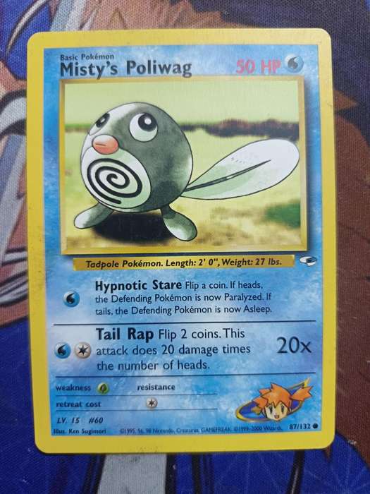 Pokemon Trading Card Game - Misty's Poliwag #87 Pokemon Gym Heroes - Vintage