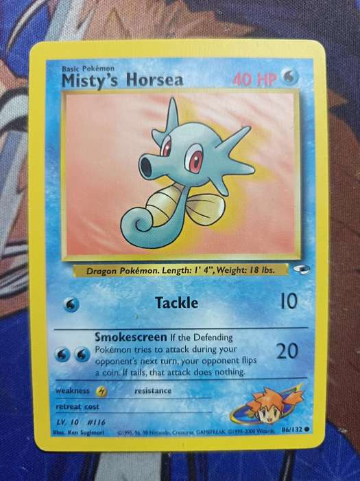 Pokemon Trading Card Game - Misty's Horsea #86 Pokemon Gym Heroes - Vintage