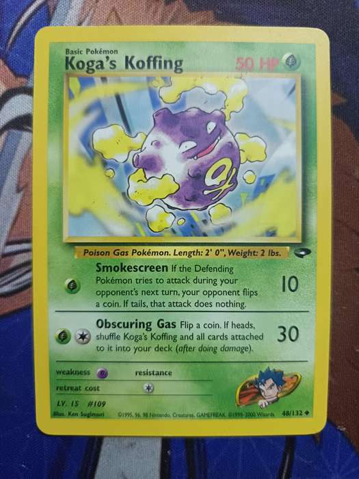 Pokemon Trading Card Game - Koga's Koffing #48 Pokemon Gym Challenge - Vintage