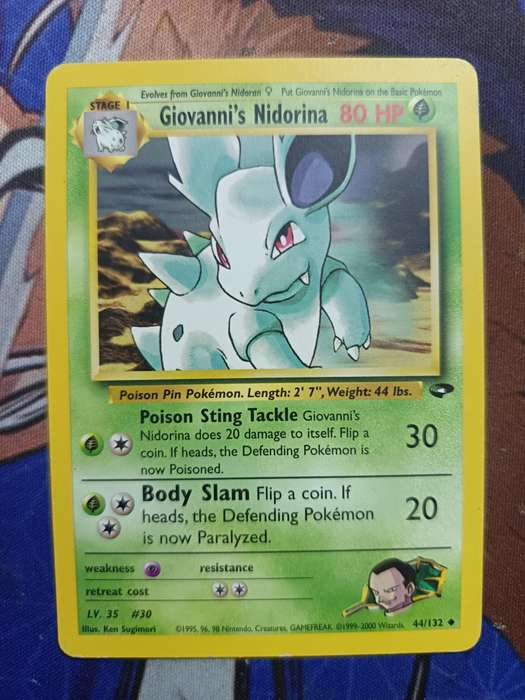 Pokemon Trading Card Game - Giovanni's Nidorina #44 Pokemon Gym Challenge - Vintage