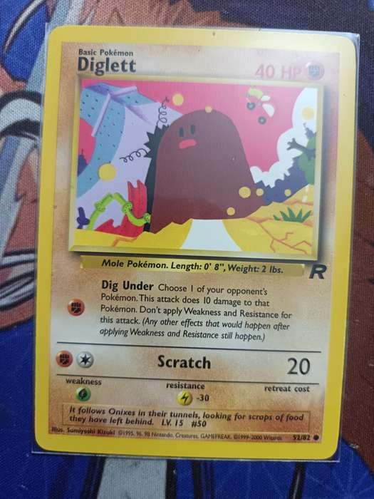 Pokemon Trading Card Game - Diglett #52 Pokemon Team Rocket - Vintage