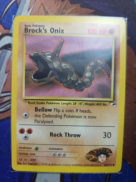 Pokemon Trading Card Game - Brock's Onix #69 Pokemon Gym Heroes - Vintage