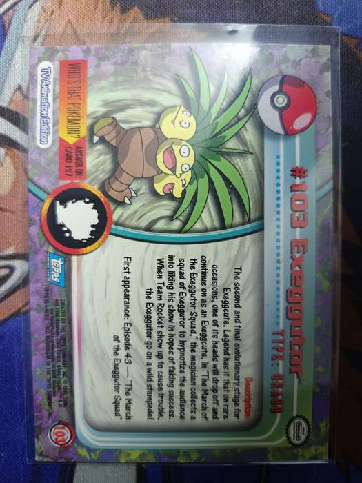 Pokemon Trading Card Game - Exeggutor #103 Pokemon 2000 Topps TV - Vintage