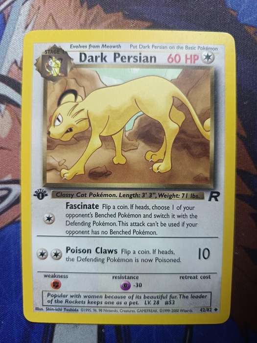 Pokemon Trading Card Game - Dark Persian [1st Edition] #42 Pokemon Team Rocket - Vintage