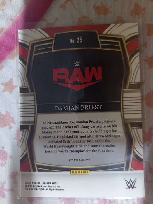 WWE Trading Cards - 2024 Panini Select WWE Damian Priest Phenomenon Silver Prizm #25