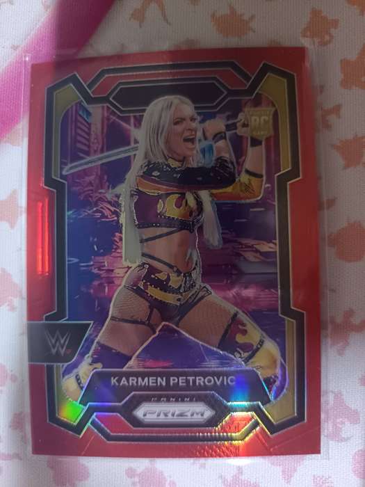 WWE Trading Cards - 2024 Panini Prizm WWE Red Prizm 275/299 Karmen Petrovic #107 Rookie RC