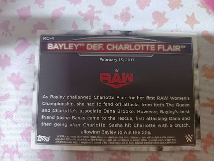 WWE Trading Cards - 2021 Topps WWE Women's Division #RC-4 Bayley Def Charlotte Flair