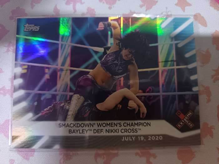 WWE Trading Cards - SmackDown Womens Champion Bayley def. Nikki Cross 2021 Topps WWE #47 Foil