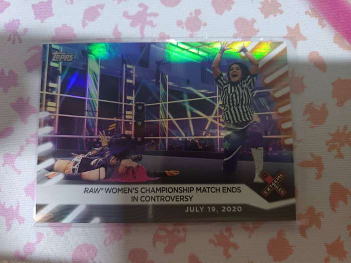 WWE Trading Cards - 2021 Topps WWE #46 Raw Womens Championship Match Ends in Controversy Foil
