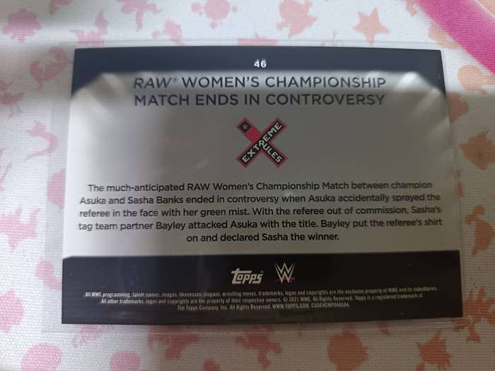 WWE Trading Cards - 2021 Topps WWE #46 Raw Womens Championship Match Ends in Controversy Foil