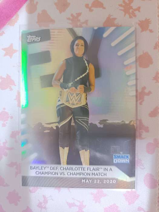 WWE Trading Cards - 2021 Topps Womens Division Foil Bayley Def Charlotte Flair #19