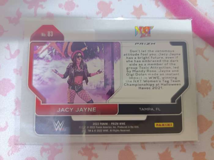 WWE Trading Cards - 2022 Panini Prizm WWE Hyper Prizm Jacy Jayne #83 Rookie RC