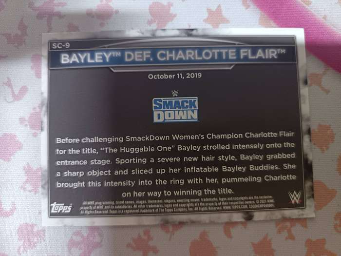 WWE Trading Cards - Bayley def. Charlotte Flair 2021 Topps WWE Women's #SC-9
