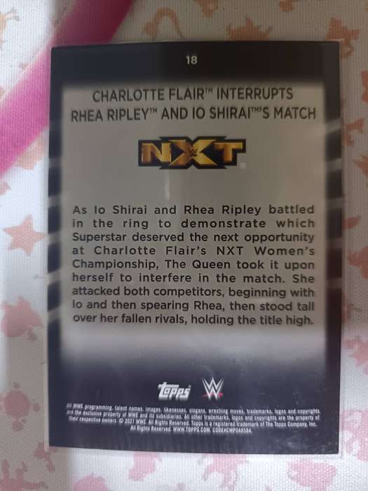 WWE Trading Cards - 2021 Topps WWE Women's Division Charlotte Flair Interrupts Ripley and Io #18