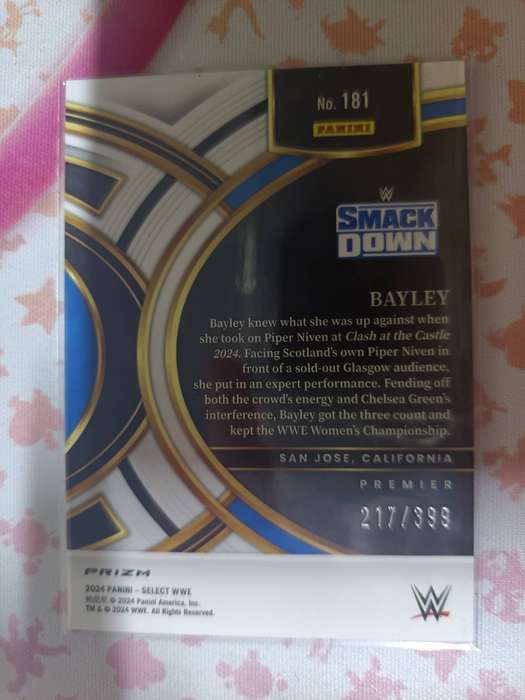 WWE Trading Cards - 2024 Panini Select WWE Bayley #181 Premier Level Black Blue Prizm 217/399