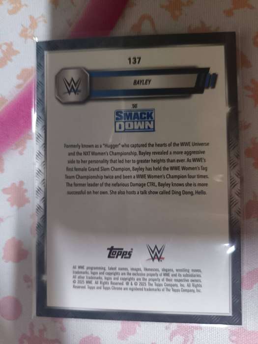 WWE Trading Cards - 2025 Topps Chrome WWE - Bayley #137 Red & Blue Refractor