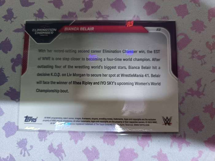 WWE Trading Cards - 2025 Topps Now WWE #23 Bianca Belair Elimination Chamber