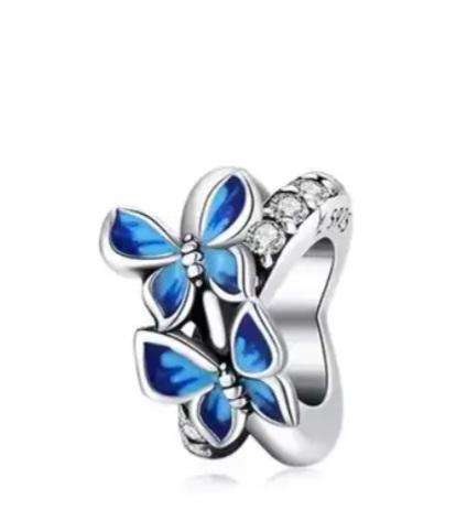 925 Sterling Silver Flying Butterfly Charm