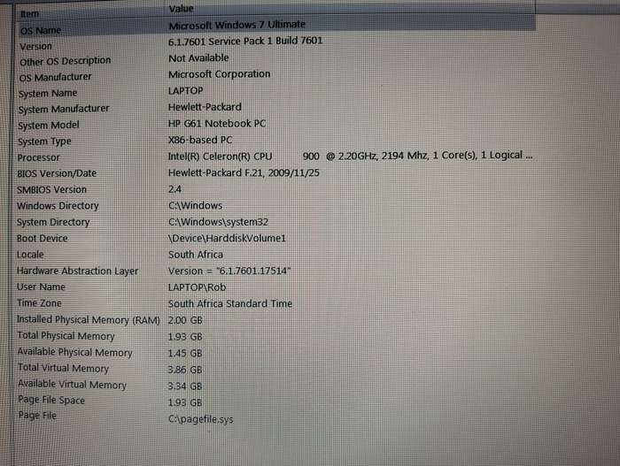 Laptop - HP G61 Notebook (very good condition)
