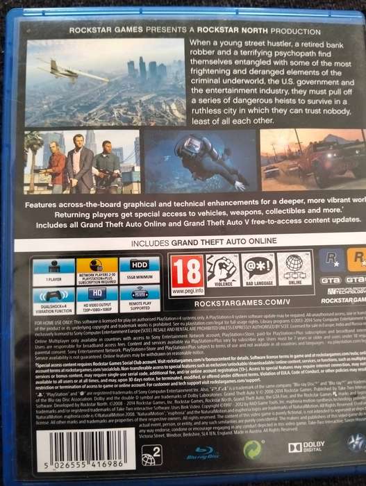 PS4 Grand Theft Auto Five (good condition)