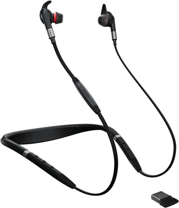 Jabra Evolve 75e UC & Link 370 Bluetooth Wireless in-Ear Earphones Neck-band - BLACK