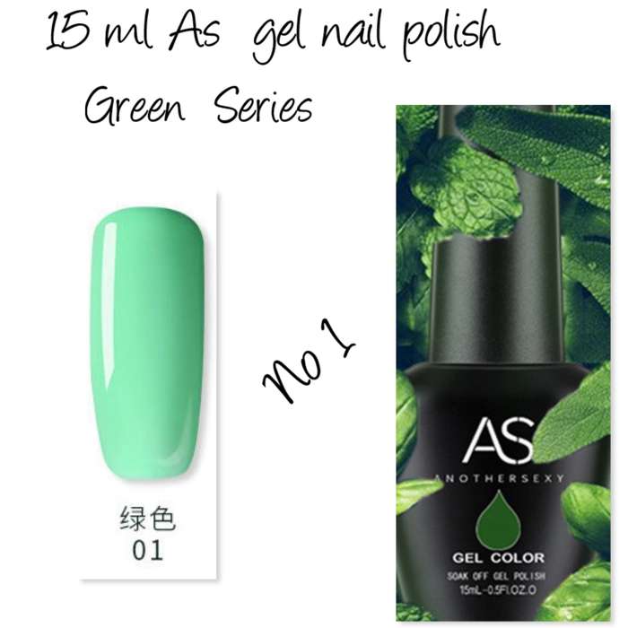 AS UV/LED Gel Polish 15ml - Green Series   no 1