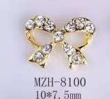 Bowtie Alloy Nail Rhinestone 5pcs - MZH-8100