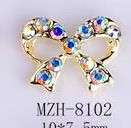 Bowtie Alloy Nail Rhinestone 5pcs - MZH-8102