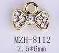 Bowtie Alloy Nail Rhinestone 5pcs - MZH-8112