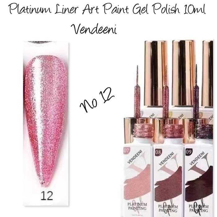 Vendeeni Platinum Liner Art Paint Gel Polish 10ml  no 12