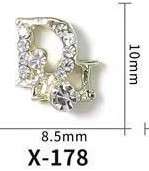 BTX Alloy Nail Rhinestones 5pcs -  X-178