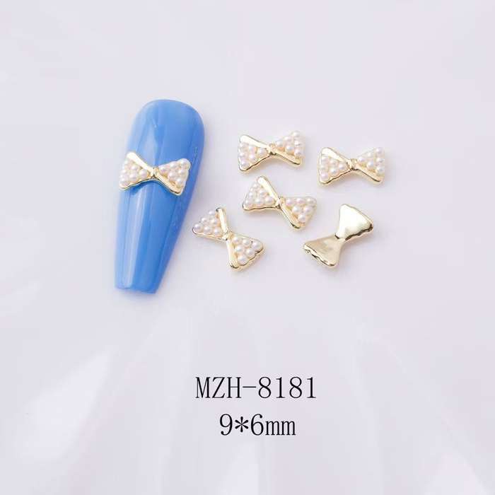 Crown Bowtie Alloy Nail Rhinstone 5pcs-  MZH-8181