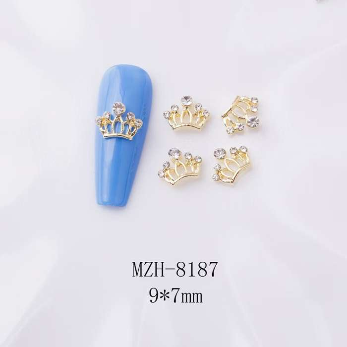 Crown Bowtie Alloy Nail Rhinstone 5pcs-  MZH-8187