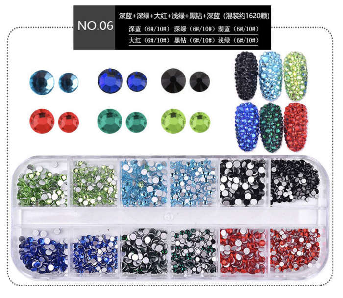 12 grids Mix Colour Diamonds 1440pcs