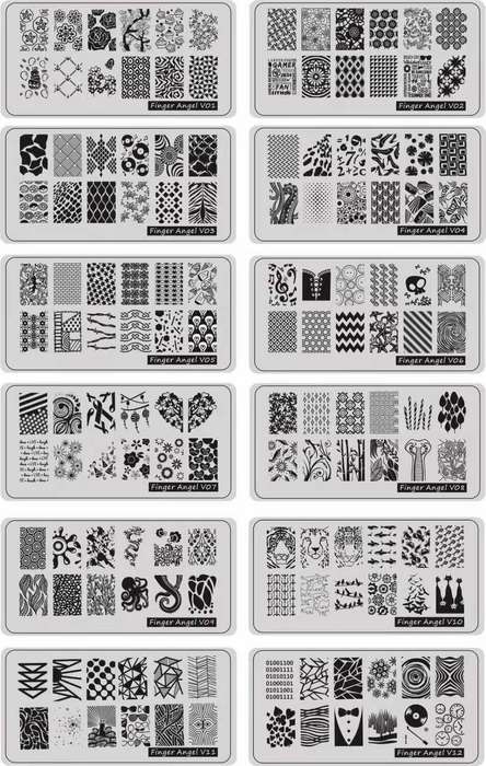 Nail Stamping Metal Plate - Finger Angel message number