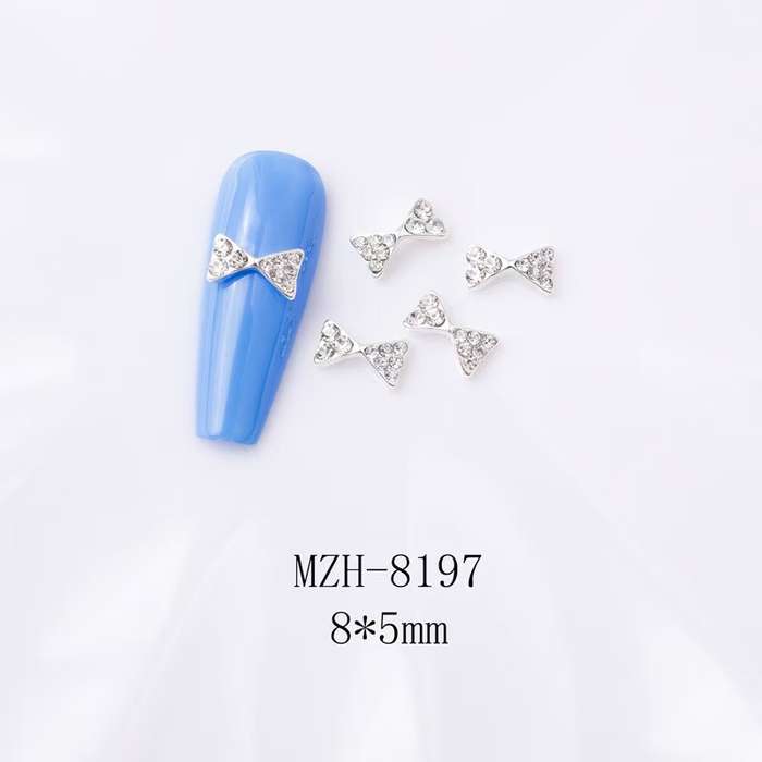 Crown Bowtie Alloy Nail Rhinstone 5pcs-  MZH-8197