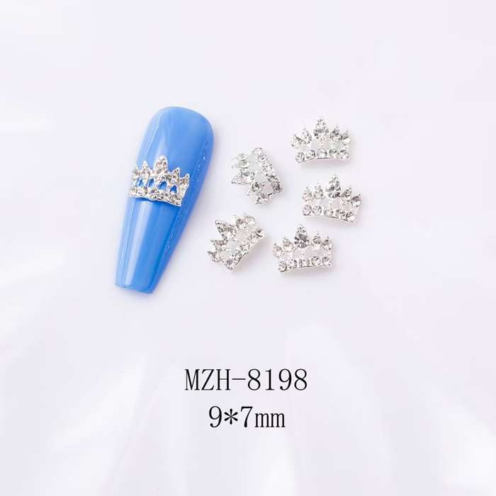 Crown Bowtie Alloy Nail Rhinstone 5pcs-  MZH-8198