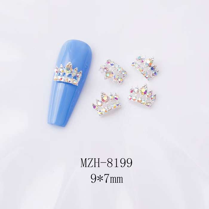 Crown Bowtie Alloy Nail Rhinstone 5pcs-  MZH-8199