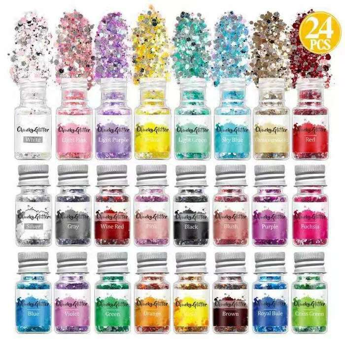 24pcs Galaxy Chunky Glitter