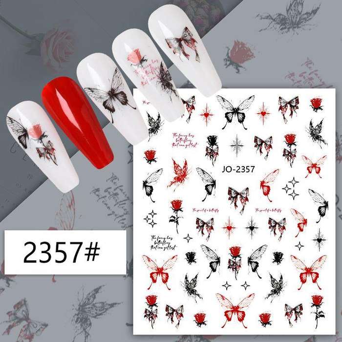 TNA Butterfly Nail Sticker JO2354-2365 8*10cm -JO-2357