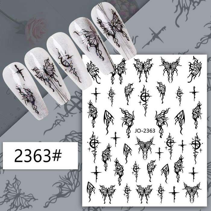 TNA Butterfly Nail Sticker JO2354-2365 8*10cm -JO-2363