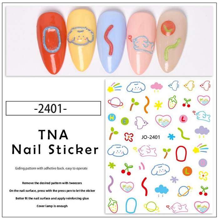 TNA Cute Cartoon Nail Sticker 8*10cm  JO-2401
