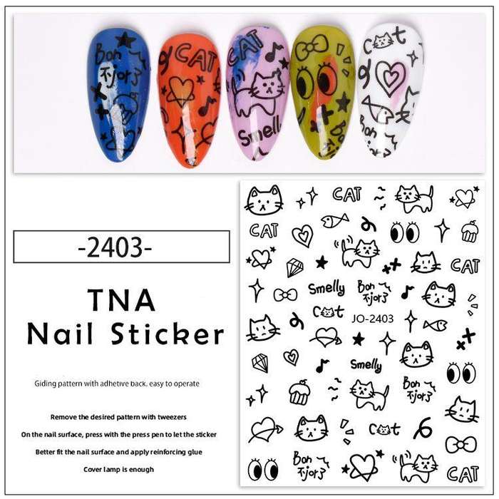 TNA Cute Cartoon Nail Sticker 8*10cm  JO-2403