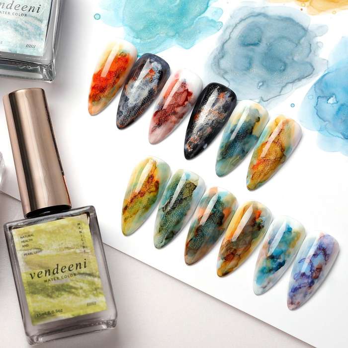 Clearance Sale - Vendeeni Glitter Blossom Gel 15ml 12 Colors Blossom Gel Marble Nail Ink