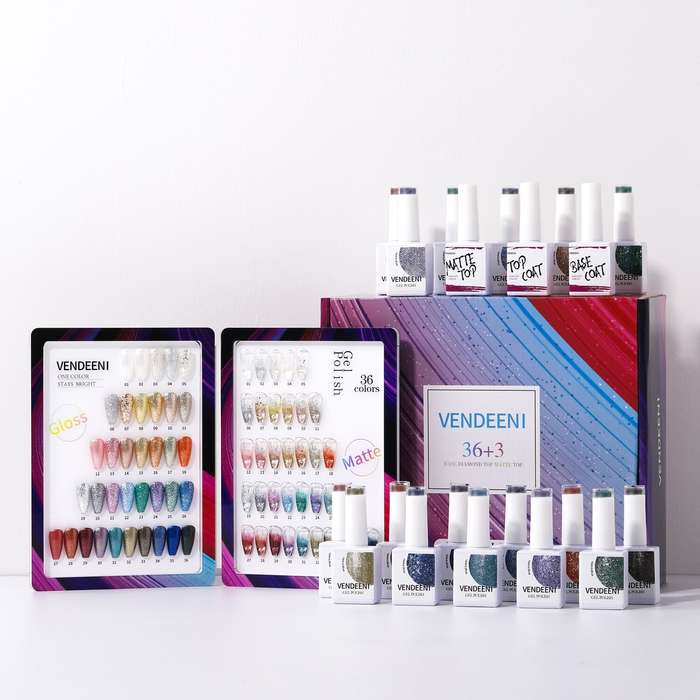 Vendeeni 36 Colors + 3 Gel with classic color chart Set 4