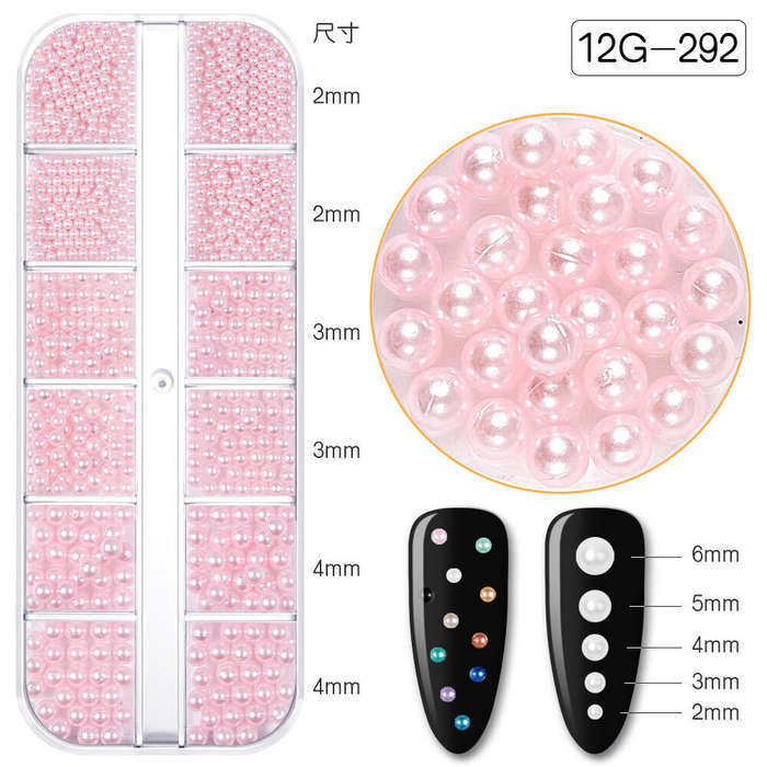 12 Grids Colour Pearl Nail Decoration -  12G292