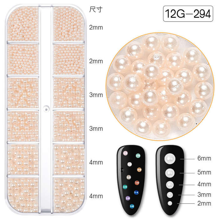 12 Grids Colour Pearl Nail Decoration -  12G294