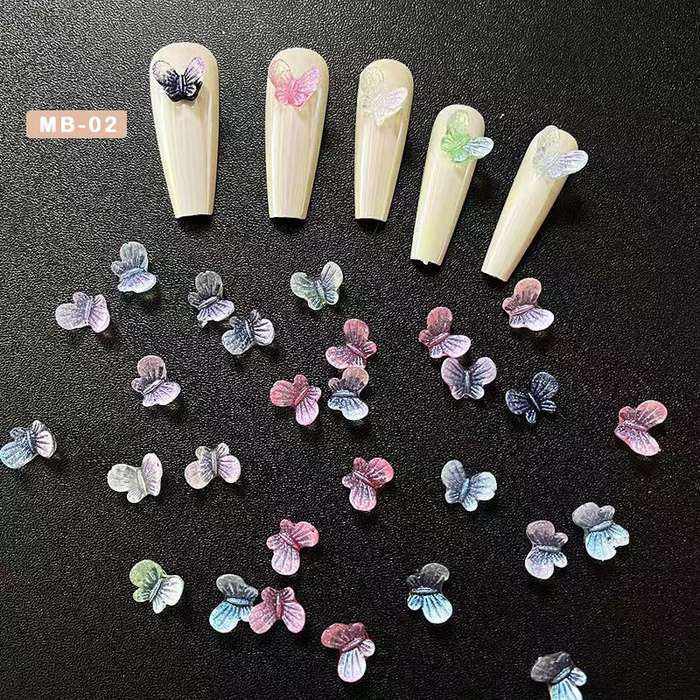 Mini Icy Transparent Butterfly Nail Rhinestones 20pcs- Starfish  MB-02