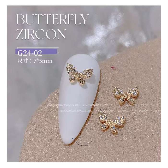 G24 Butterfly Zircon Nail Rhinestone 2pcs - G24-02
