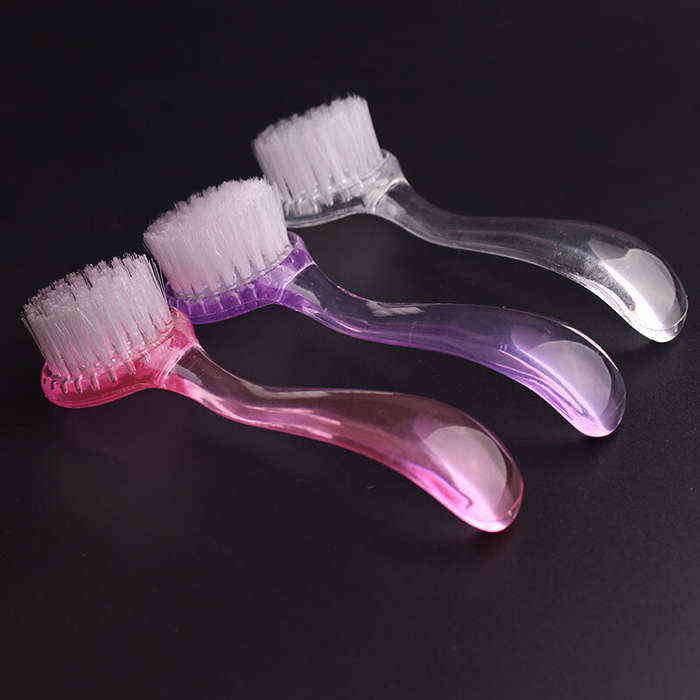 Manicure Fingernail Scrubbing Cleaning Brushes with Round Cover Long Handle